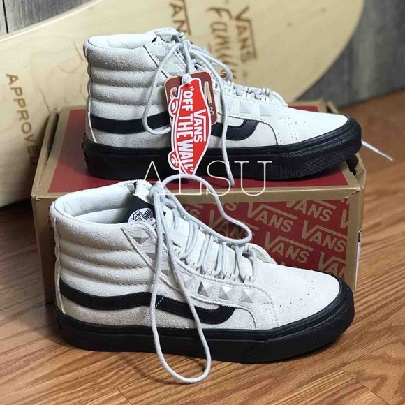 NWT VANS SK8-HI Slim Studs Marshmallow Suede W - Picture 6 of 8